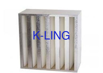Alto filtro dalla Banca di filtri dell'aria V di HVAC del compatto del flusso d'aria con la struttura del ferro galvanizzato