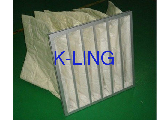 Filtro d'aria in sacchetto in lega di alluminio con 80% di umidità materiale filtrante in fibra sintetica superiore.