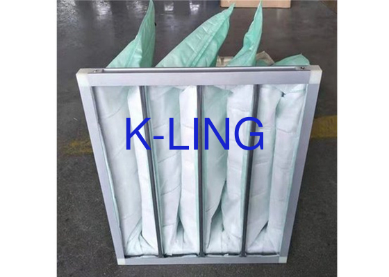 Filtro d'aria in sacchetto in lega di alluminio con 80% di umidità materiale filtrante in fibra sintetica superiore.
