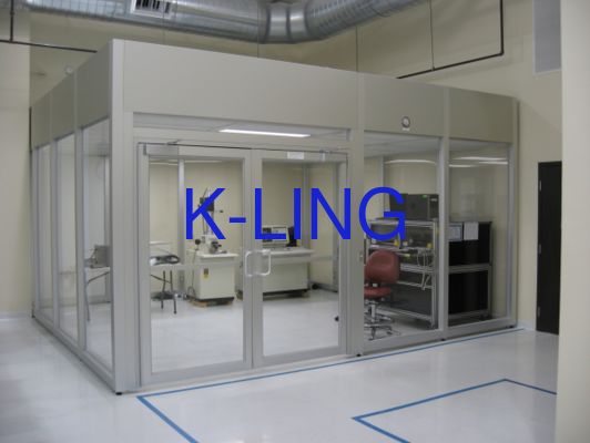 Sala pulita a pareti rigide con filtro HEPA Sistema di filtrazione dell'aria Porta resistente al fuoco e finestrino in vetro organico a vuoto a doppio strato