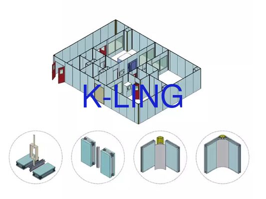 Modular Cleanroom with Fan Filter Unit 1175x1175x350mm for ISO Class 5 to 8 and High Reusability