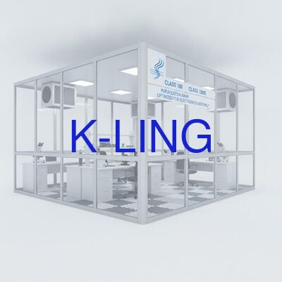 Più di 350 Lux Sala pulita modulare con PVC o leghe di alluminio Materiale del pavimento Classe 100 1000 10000 Purificazione Rango ottimizzato per l'assemblaggio elettronico