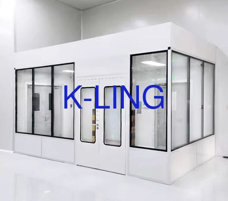 Più di 350 Lux Sala pulita modulare con PVC o leghe di alluminio Materiale del pavimento Classe 100 1000 10000 Purificazione Rango ottimizzato per l'assemblaggio elettronico