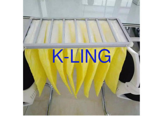 80% di umidità filtro d'aria tascabile con telaio in lega di alluminio e fibra sintetica