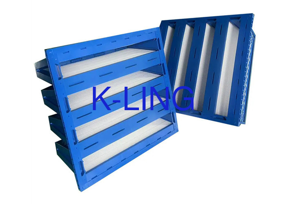 Filtro in plastica a V con elevata efficienza di filtrazione del 99,9% e capacità di tenuta della polvere 200-2400 g/m2