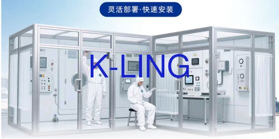 Booth di pulizia modulare che utilizza filtri HEPA per garantire la filtrazione dell'aria e la conformità della stanza pulita nella produzione di semiconduttori